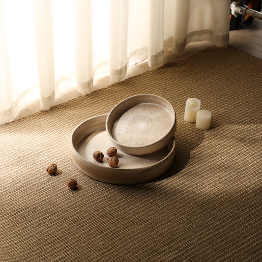 Travertine Pattern Round Edge Plate