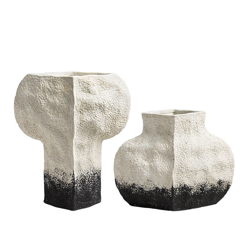 Black and white ink vase