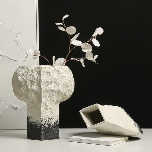 Black and white ink vase