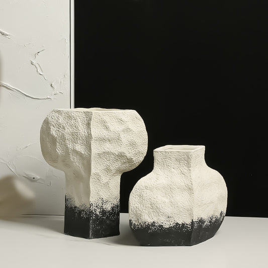 Black and white ink vase